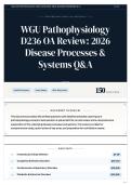 WGU Pathophysiology D236 OA Review  2026 Disease Processes & Systems Q&A
