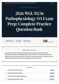 2026 WGU D236 Pathophysiology OA Exam Prep  Complete Practice Question Bank