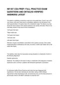 NR 507 CEA PREP&colon; FULL PRACTICE EXAM QUESTIONS AND DETAILED VERIFIED ANSWERS LATEST