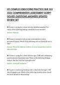ATI COMPLEX ENDOCRINE PRACTICE NUR 265 &NewLine;2026 COMPREHENSIVE ASSESSMENT SCRIPT &NewLine;SOLVED QUESTIONS ANSWERS UPDATED &NewLine;REVIEW SET 
