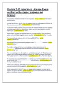 Florida 2-15 Insurance License Exam &NewLine;verified with correct answers A&plus; &NewLine;Graded
