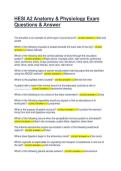 HESI A2 Anatomy & Physiology Exam &NewLine;Questions & Answer