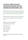 ATI CRITICAL THINKING EXAM 2026 &NewLine;CERTIFICATION EVALUATION TEST PAPER &NewLine;QUESTIONS SOLUTIONS GRADED A PLUS