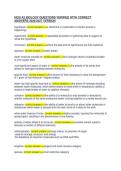 HESI A2 BIOLOGY QUESTIONS VERIFIED WITH CORRECT &NewLine;ANSWERS 2026&sol;2027 VERSION 