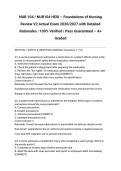 NUR 104 &sol; NUR104 HESI &ndash; Foundations of Nursing Review V2 Actual Exam 2026&sol;2027 with Detailed Rationales &vert; 100&percnt; Verified &vert; Pass Guaranteed &ndash; A&plus; Graded
