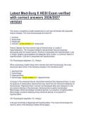 Latest Med-Surg II HESI Exam verified &NewLine;with correct answers 2026&sol;2027 &NewLine;version