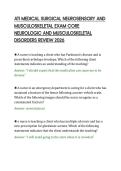 ATI MEDICAL SURGICAL NEUROSENSORY AND &NewLine;MUSCULOSKELETAL EXAM CORE &NewLine;NEUROLOGIC AND MUSCULOSKELETAL &NewLine;DISORDERS REVIEW 2026