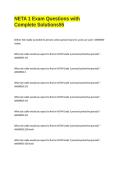 NETA 1 Exam Questions with Complete Solutions