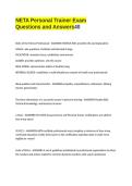 NETA Personal Trainer Exam Questions and Answers