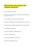 NETA Practice test questions with complete solutions