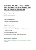 ATI NUR 265 MED SURG 3 2026 COMPLETE &NewLine;PRACTICE QUESTIONS WITH ANSWERS AND &NewLine;MEDICAL-SURGICAL REVIEW GUIDE
