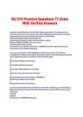 NU 310 Practice Questions T1 Exam With Verified Answers