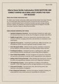 Alberta Owner Builder Authorization EXAM QUESTIONS AND CORRECT VERIFIED SOLUTIONS LATEST UPDATE THIS YEAR &ndash; JUST RELEASED&period;pdf&NewLine;&NewLine;