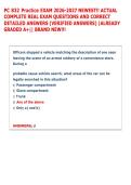 PC 832 Practice EXAM 2026-2027 NEWEST&excl;&excl; ACTUAL &NewLine;COMPLETE REAL EXAM QUESTIONS AND CORRECT &NewLine;DETAILED ANSWERS &lpar;VERIFIED ANSWERS&rpar; &vert;ALREADY &NewLine;GRADED A&plus;&vert;&vert; BRAND NEW&excl;&excl;&excl; 