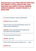 Maryland boiler license FINAL PRACTICE EXAM 2026&NewLine;2027 NEWEST&excl;&excl; ACTUAL COMPLETE REAL EXAM &NewLine;QUESTIONS AND CORRECT DETAILED ANSWERS &NewLine;&lpar;VERIFIED ANSWERS&rpar; &vert;ALREADY GRADED A&plus;&vert;&vert; &NewLine;BRAND NEW&excl; 