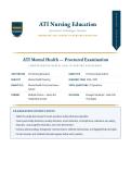 ATI Mental Health Proctored Exam &lpar;Latest 2026&sol;2027 Update&rpar; &vert; Complete Q&A with Verified Answers and Detailed Rationales &vert; Psychiatric Nursing&comma; Therapeutic Communication&comma; Psychopharmacology&comma; Disorders &vert; A&plus; Graded &vert; ATI Nursing