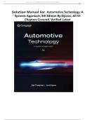 Solution Manual For Automotive Technology&comma; A Systems Approach&comma; 8th Edition By Erjavec&comma; All 55 Chapters Covered&comma; Verified Latest