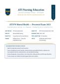 ATI PN Mental Health Proctored Exam 2023  ATI Nursing Education &lpar;Latest 2026&sol;2027 Update&rpar; &vert; Complete Q&A with Verified Answers and Detailed Rationales &vert; Psychiatric Nursing &vert; A&plus; Graded