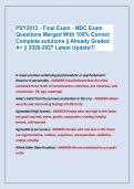 PSY2012 - Final Exam - MDC Exam &NewLine;Questions Merged With 100&percnt; Correct &NewLine;Complete solutions &vert;&vert; Already Graded &NewLine;A&plus; &vert;&vert; 2026-2027 Latest Update&excl;&excl;&excl;