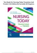 TEST BANK FOR NURSING TODAY TRANSITION AND TRENDS 11TH EDITION BY ZERWEKH All chapters