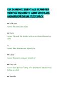 GIA DIAMOND ESSENTIALS EXAMPREP&NewLine;VERIFIED QUESTIONS WITH COMPLETE&NewLine;ANSWERS PREMIUM STUDY PACK