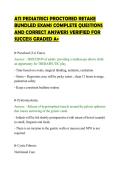 ATI PEDIATRICS PROCTORED RETAKE &NewLine;BUNDLED EXAMS COMPLETE QUESTIONS &NewLine;AND CORRECT ANSWERS VERIFIED FOR &NewLine;SUCCESS GRADED A&plus; 