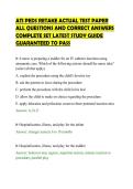 ATI PEDS RETAKE ACTUAL TEST PAPER &NewLine;ALL QUESTIONS AND CORRECT ANSWERS &NewLine;COMPLETE SET LATEST STUDY GUIDE &NewLine;GUARANTEED TO PASS