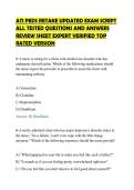 ATI PEDS RETAKE UPDATED EXAM SCRIPT &NewLine;ALL TESTED QUESTIONS AND ANSWERS &NewLine;REVIEW SHEET EXPERT VERIFIED TOP &NewLine;RATED VERSION