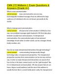 CMN 172 Midterm 1 Exam Questions & Answers &lpar;Grade A&plus;&rpar;&period;docx&NewLine;&NewLine;