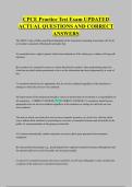 CPCE Practice Test Exam UPDATED &NewLine;ACTUAL QUESTIONS AND CORRECT &NewLine;ANSWERS