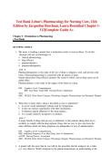 Test Bank Lehne's Pharmacology for Nursing Care&comma; 12th &NewLine;Edition by Jacqueline Burchum&comma; Laura Rosenthal Chapter 1- &NewLine;112&vert;Complete Guide A&plus; 