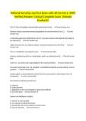 National Security Law Final Exam with all Correct & 100&percnt; Verified Answers &vert;Actual Complete Exam &vert;Already Graded A&plus;