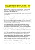 Insider Threat Awareness Exam with all Correct & 100&percnt; Verified Answers &vert;Latest Version &vert;Already Graded A&plus;