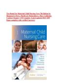 Test Bank For Maternal Child Nursing Care 7th Edition by &NewLine;Shannon E&period; Perry&comma; Marilyn J&period; Hockenberry&comma; Mary Catherine &NewLine;Cashion Chapter 1-50 Complete &period;Latest updated 2023 &lpar;859 &NewLine;Pages complete with verified Answers&rpar;