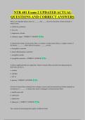 NTR 401 Exam 2 UPDATED ACTUAL &NewLine;QUESTIONS AND CORRECT ANSWERS