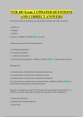 NTR 401 Exam 2 UPDATED QUESTIONS &NewLine;AND CORRECT ANSWERS