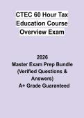 CTEC 60 Hour Tax Education Course Overview Exam &vert; Questions & Answers&comma; Comprehensive Study Guide&comma; Practice Test & Revision Notes &vert; Latest 2026 PDF