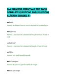 GIA DIAMOND ESSENTIALS TEST BANK&NewLine;COMPLETE QUESTIONS AND SOLUTIONS&NewLine;ALREADY GRADED A&plus;