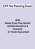 CFP Tax Planning Exam &vert; Questions & Answers&comma; Comprehensive Study Guide&comma; Practice Test & Revision Notes &vert; Latest 2026 PDF