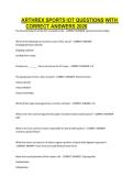 Arthrex Sports IOT Questions with Correct Answers 2026 &vert; Complete Exam Prep & Verified Practice Questions