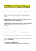 Arthrex Sports IOT Study Guide Part 2 Questions with Correct Answers 2026 &vert; Complete Exam Preparation & Practice Questions