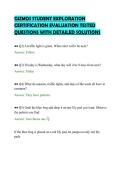 GIZMOS STUDENT EXPLORATION&NewLine;CERTIFICATION EVALUATION TESTED&NewLine;QUESTIONS WITH DETAILED SOLUTIONS