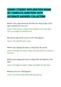 GIZMOS STUDENT EXPLORATION EXAMS&NewLine;SET COMPLETE QUESTIONS WITH&NewLine;ACCURATE ANSWERS COLLECTION