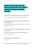 GIZMOS STUDENT EXPLORATION&NewLine;PRACTICE QUESTIONS AND CORRECT&NewLine;ANSWERS COMPLETE LEARNING&NewLine;PACKAGE&NewLine;