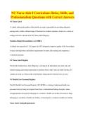 NC Nurse Aide I Curriculum&colon; Roles&comma; Skills&comma; and&NewLine;Professionalism Questions with Correct Answers
