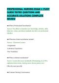 PROFESSIONAL NURSING EXAM 2 STUDY&NewLine;GUIDE TESTED QUESTIONS AND&NewLine;ACCURATE SOLUTIONS COMPLETE&NewLine;REVIEW