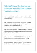WGU D665 Learner Development and the Science of Learning Exam Questions With Correct Answers