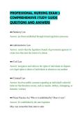 PROFESSIONAL NURSING EXAM 3&NewLine;COMPREHENSIVE STUDY GUIDE&NewLine;QUESTIONS AND ANSWERS