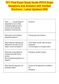 FF1 Final Exam Study Guide IFSTA Exam&NewLine;Questions and Answers with Verified&NewLine;Solutions &vert; Latest Updated 2026