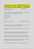 Critical Care Exam 1 UPDATED ACTUAL &NewLine;QUESTIONS AND CORRECT ANSWERS